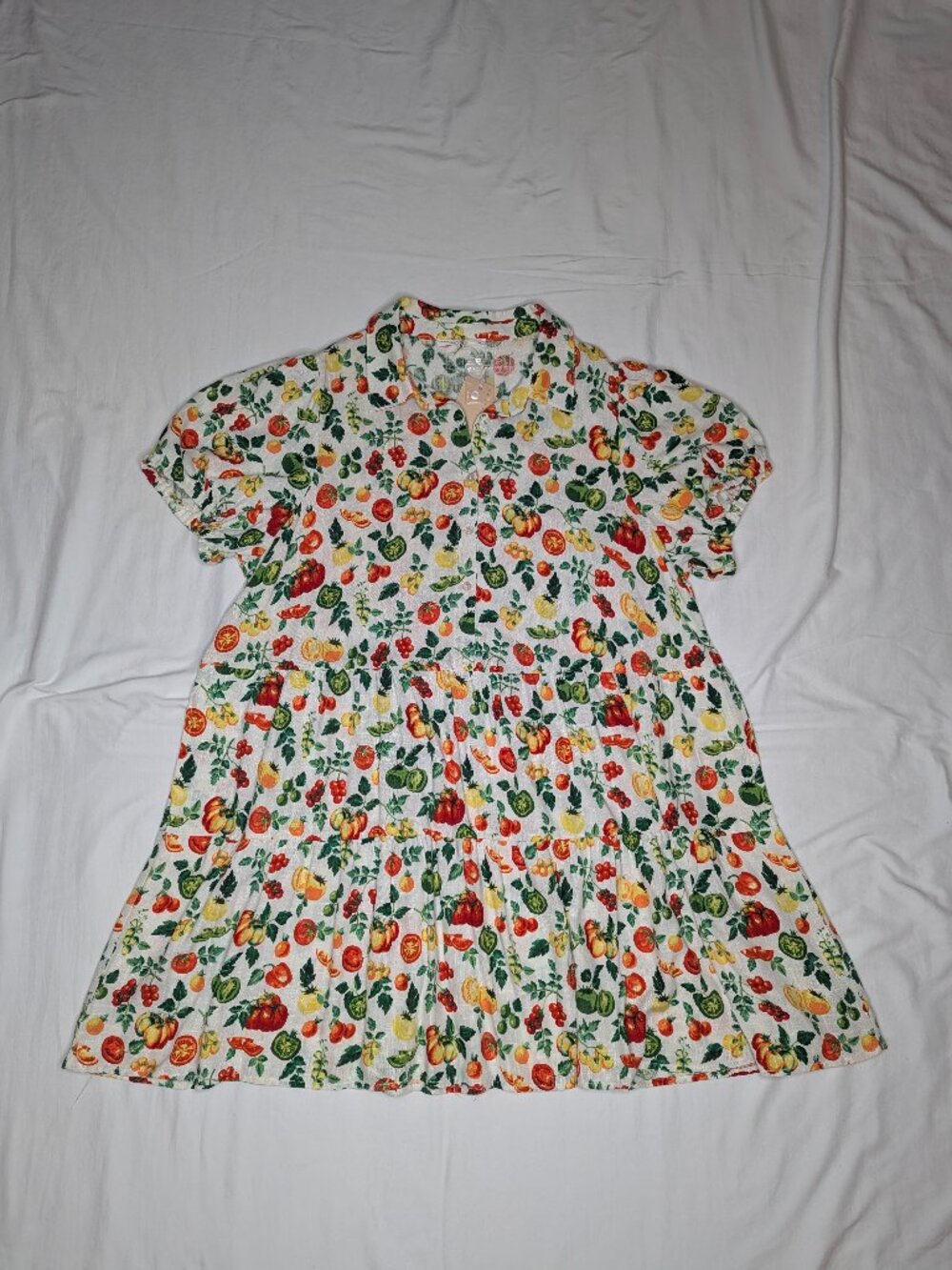 Jane & Delancey Shirt Dress, Garden Vegetable Print, Size 1X
